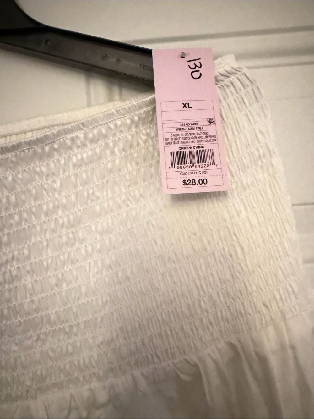 Wild Fable Smocked Waist White Midi Skirt - Picture 2 of 2
